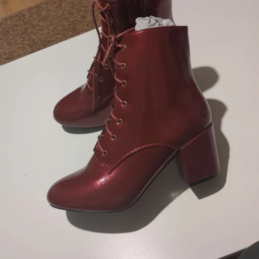 Joe Browns Shiny Red Heeled Boots